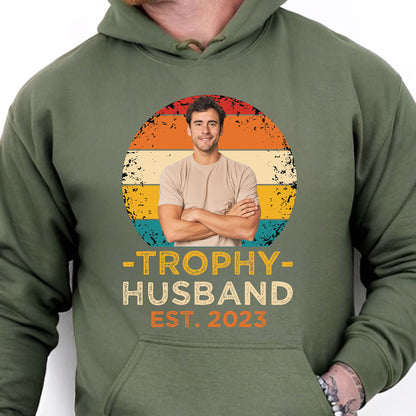 Personalized Photo Upload Trophy Husband Shirt | Custom Shirt for Men | Valentine's Day Gift 684113