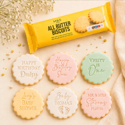 Personalized Cookie Stamp and Cutter, Custom Name Biscuit Embosser, Birthday Baby Christmas Wedding Gift 686752 WFD