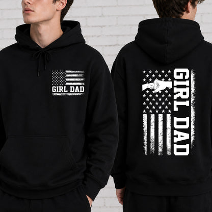 Girl Dad American Flag Pocket & Back Shirt, Cool Dad Club Graphic Tee, Trendy Dad Shirt, Father’s Day Gift For Dad 685083