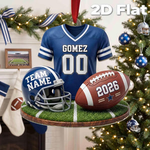 Personalized American Football Acrylic Ornament, Custom Name Number Team Christmas Ornament Gift 686395