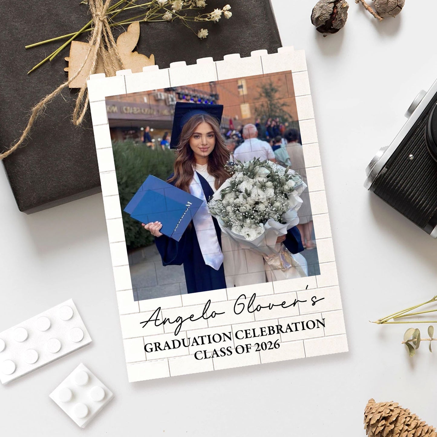 Graduation Keepsake Class of 2026 Building Brick Block | Custom Photo Building Brick Gift 684579