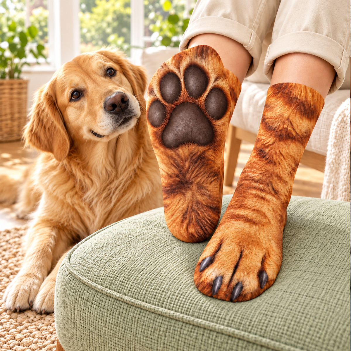 Funny Dog Cat Paw Socks, Pet Paw Print Socks, Realistic Pet Feet Socks, Pet Lover Gift 686731 WFD