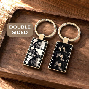 Personalized Film Strip Photo Metal Keychain, Custom Photo Booth Keychain, Anniversary Gift 685776 WFD