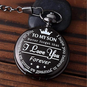 To My Son Pocket Watch, Never Forget That I Love You, Forever Gift from Dad Mom, Birthday Gift for Son 683788