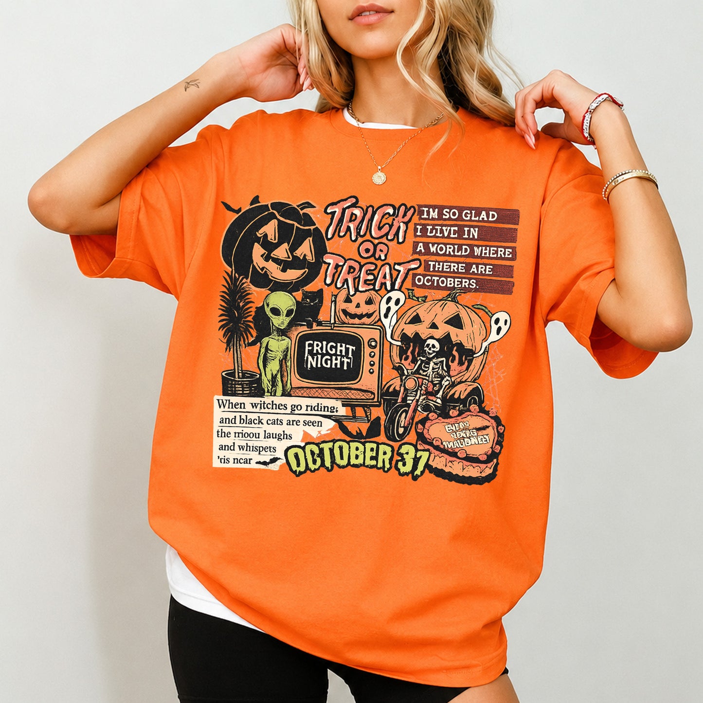 Retro Halloween Collage Shirt, Spooky Season Ghost Pumpkin Tee, Vintage Trick or Treat Halloween Shirt 685747
