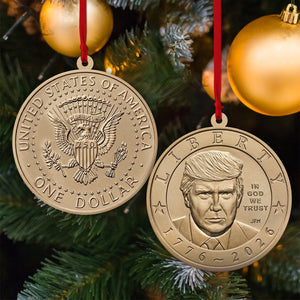 Donald Trump 2-Sided Aluminum Ornament, Trump 250th America Anniversary Christmas Ornament 686132