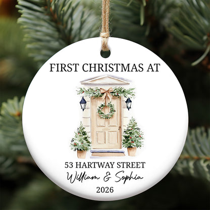 Personalized First Christmas New Home Ceramic Ornament, Custom Couple New House Christmas Keepsake Gift 685859