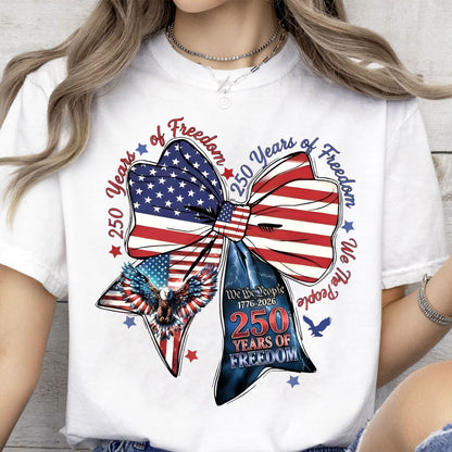 250 Years of Freedom Coquette Bow Shirt | Patriotic We The People 1776–2026 Sweatshirt 684221