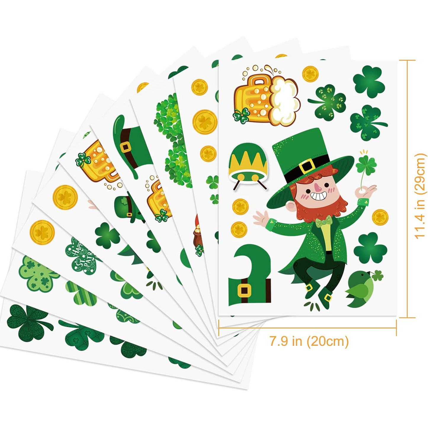 St. Patrick’s Day Shamrock Window Clings | 150Pcs Irish Window Clings for St. Patricks Day Decor 684348 WFD