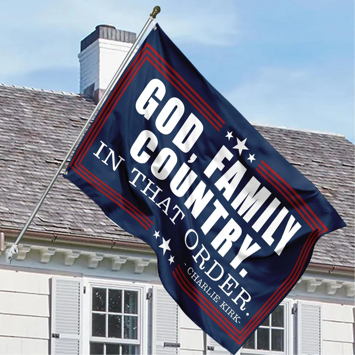 God Family Country Charlie Kirk Flag Republican | Justice Charlie Kirk Flag | Charlie Kirk House Flag 683115
