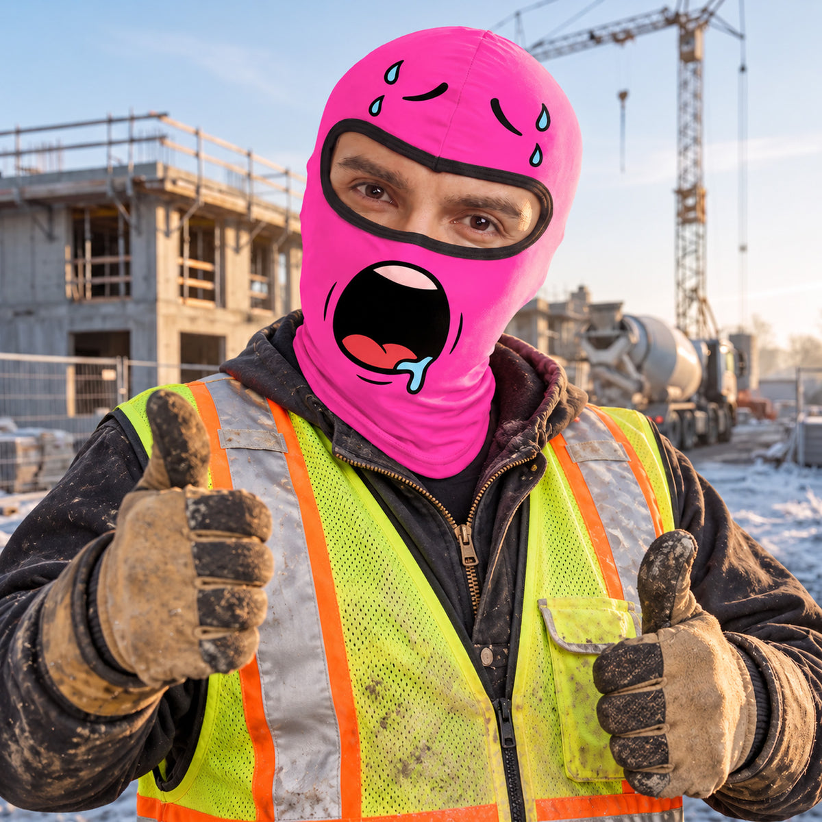 Funny Face Balaclava Ski Mask, Colorful Smiley Winter Face Cover, Ski Snowboard Outdoor Gift 686566 WFD