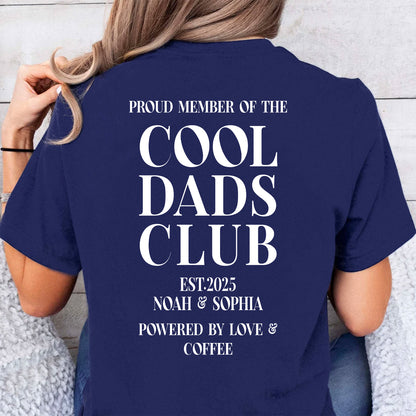 Personalized Cool Dads Club Backside Shirt, Custom Dad Dark Tee, Fathers Day Gift, Papa Daddy T-Shirt 684870