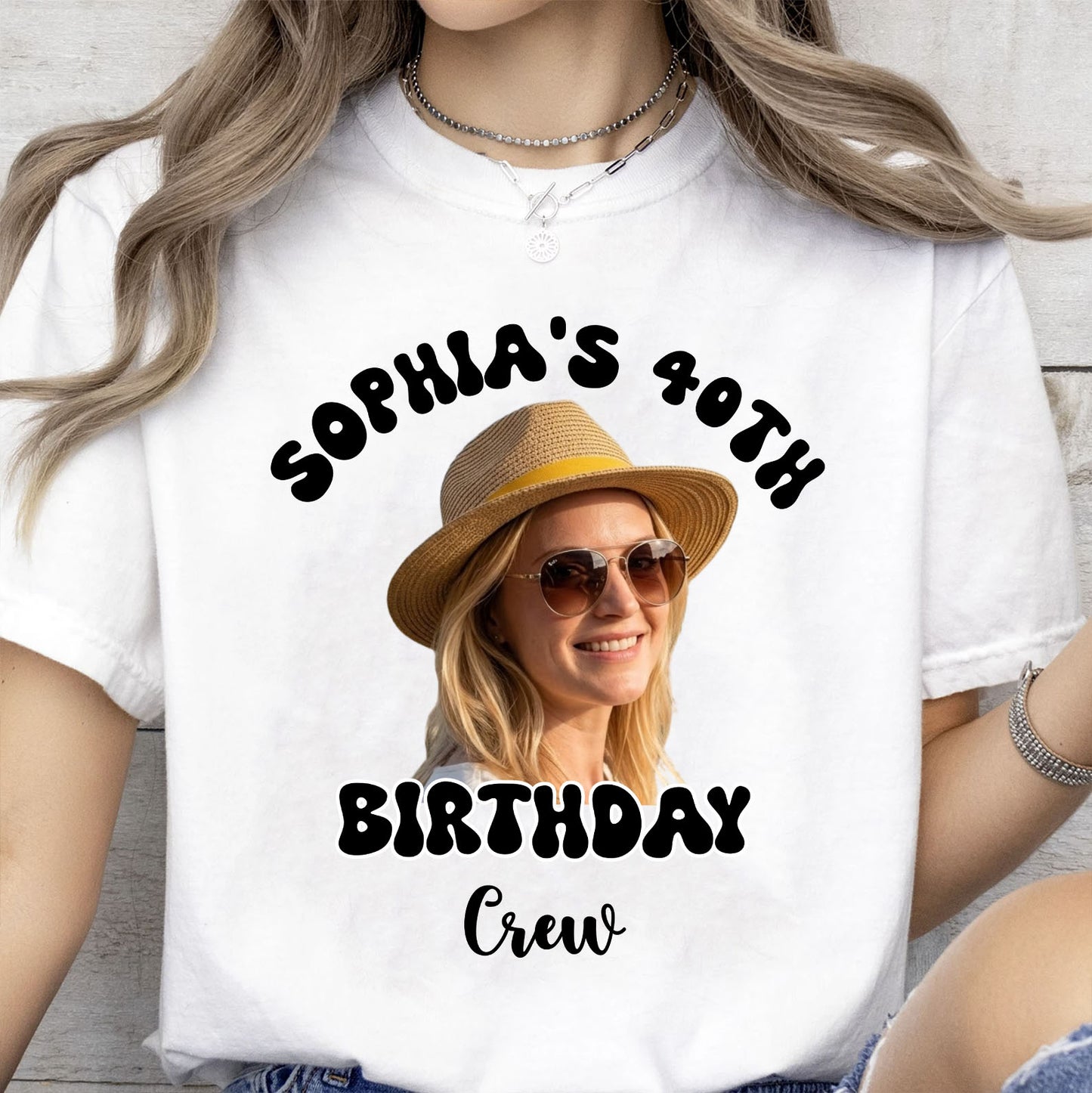 Personalized Photo Birthday Crew Shirts, Custom Birthday Party Tee, Matching Birthday Squad Shirts 685562