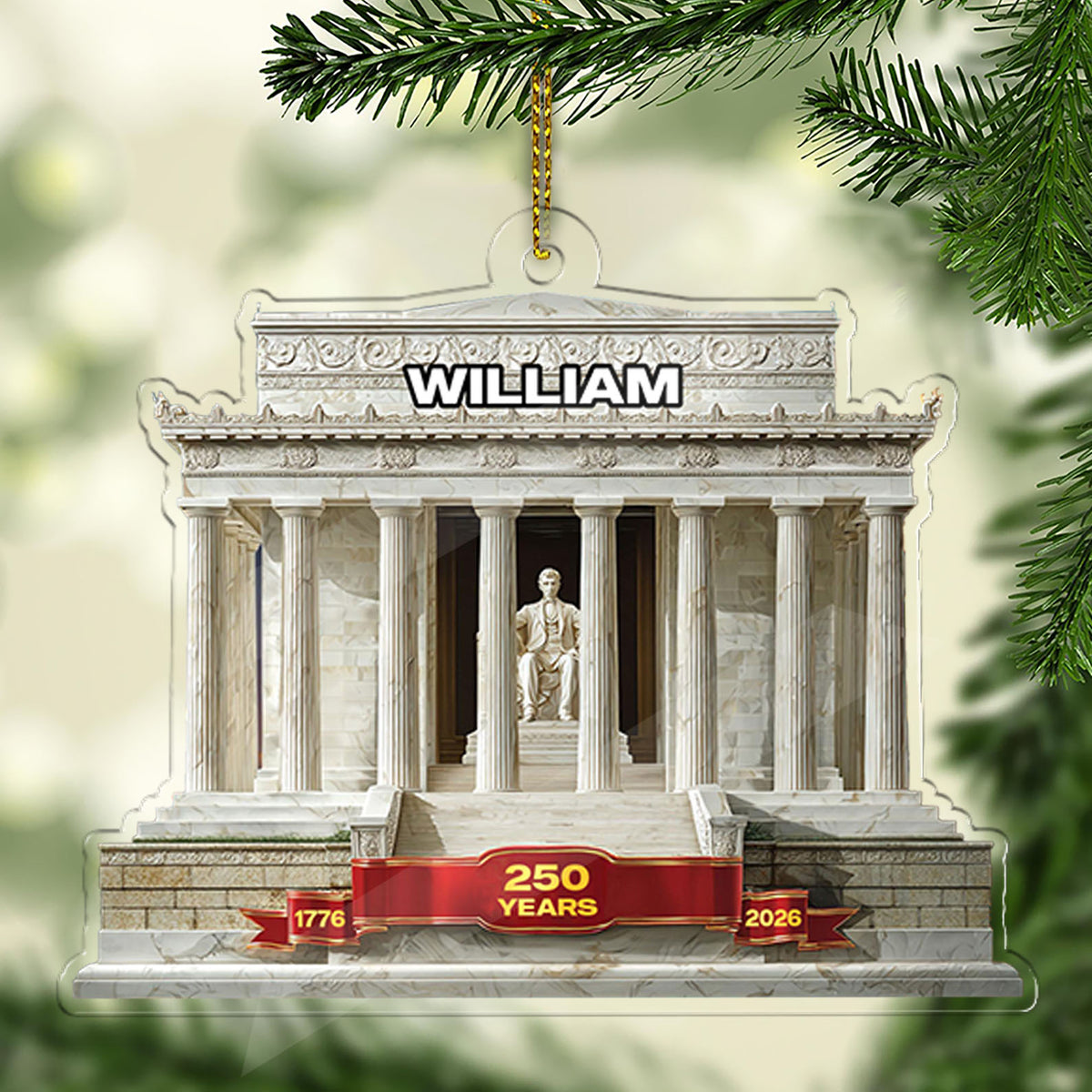 Personalized 250 Years 1776–2026 Acrylic Ornament | Custom Name Patriotic 4th of July Christmas Ornament 683542