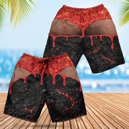 Funny Men’s Fake Butt Swim Trunks, American Flag Beach Shorts, Gag Gift for Husband Dad Boyfriend 685889