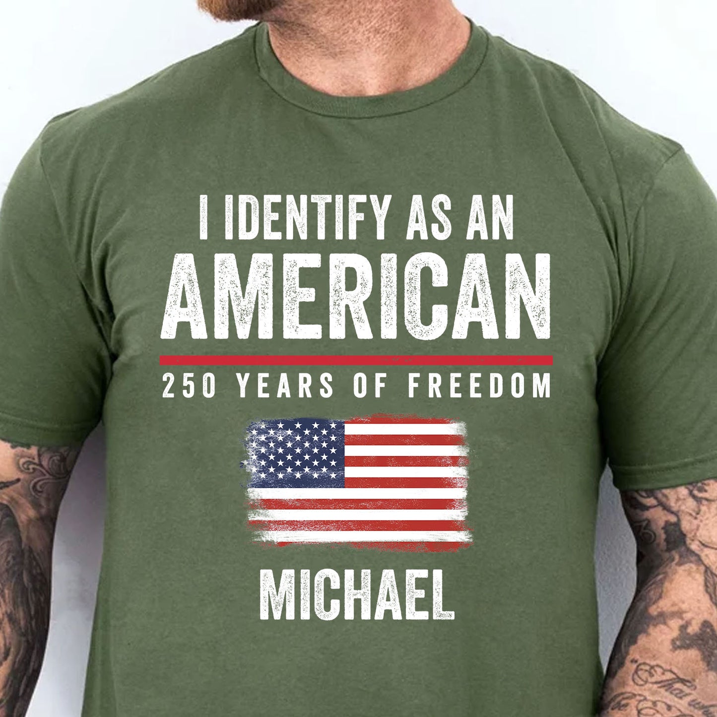 Personalized 250 Years of Freedom Shirt | I Identify as an American T-Shirt | 4th of July Tee 684646