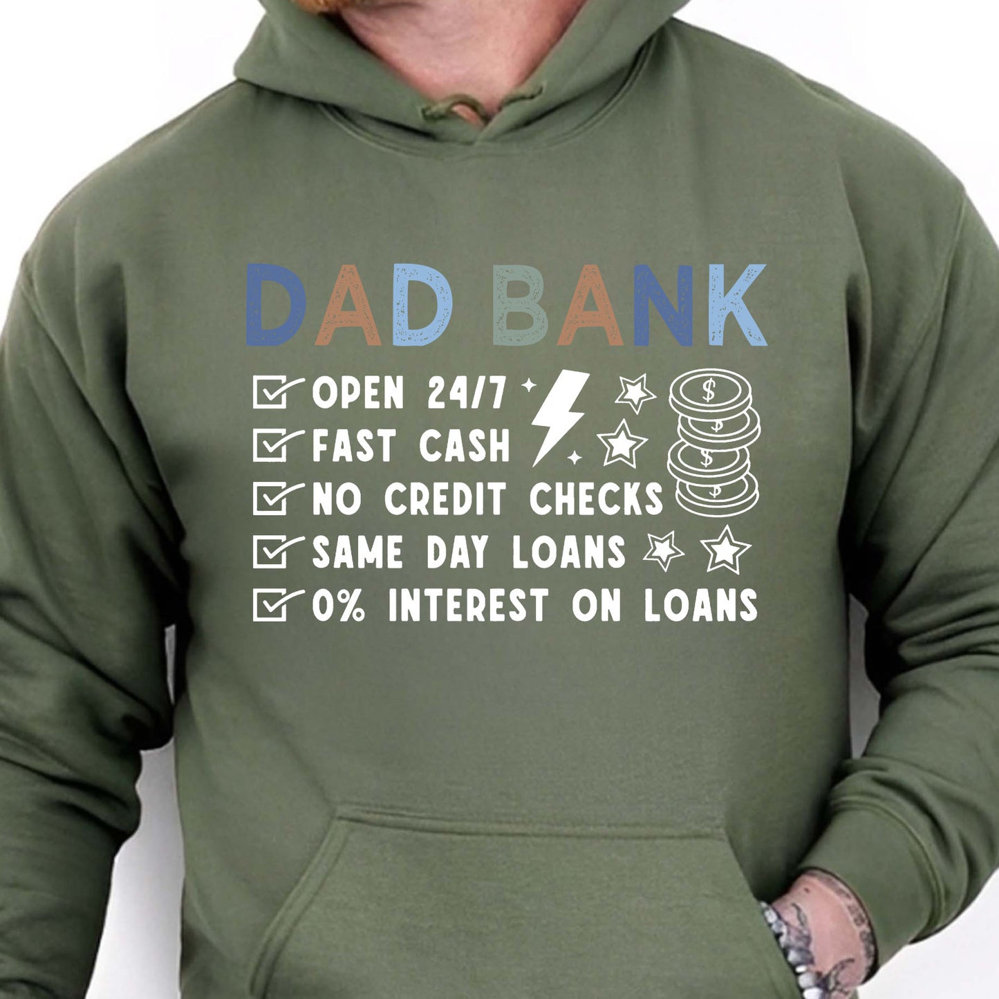 Funny Dad Bank Shirt, Dad Joke Graphic Tee, Father’s Day Gift for Dad, New Dad Dark Shirt, Cool Dad Gift 684944