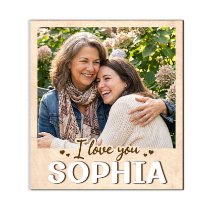 Custom Photo Wooden Fridge Magnet for Mom, Personalized Mommy Magnet, Mothers Day Gift Keepsake 684721