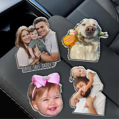 Drive Safe Daddy Custom Photo Car Visor Clip | Personalized Gift For Him | Car Photo Frame | Car Decor 683954