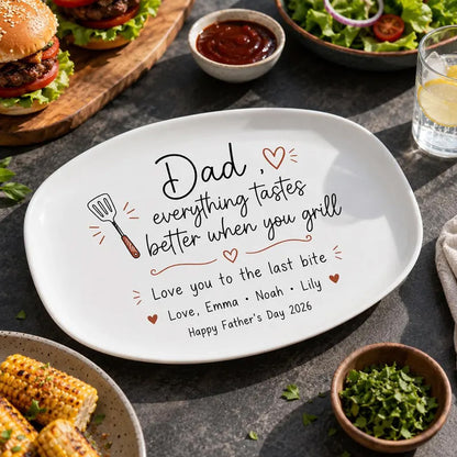 Personalized Dad Grilling Plate, BBQ Serving Plate, Father’s Day Gift, Custom Grilling Platter For Dad 685126