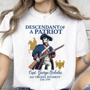 Custom Descendant of a Patriot Shirt, Daughters Sons of the American Revolution, DAR Shirt, SAR Shirt 683250