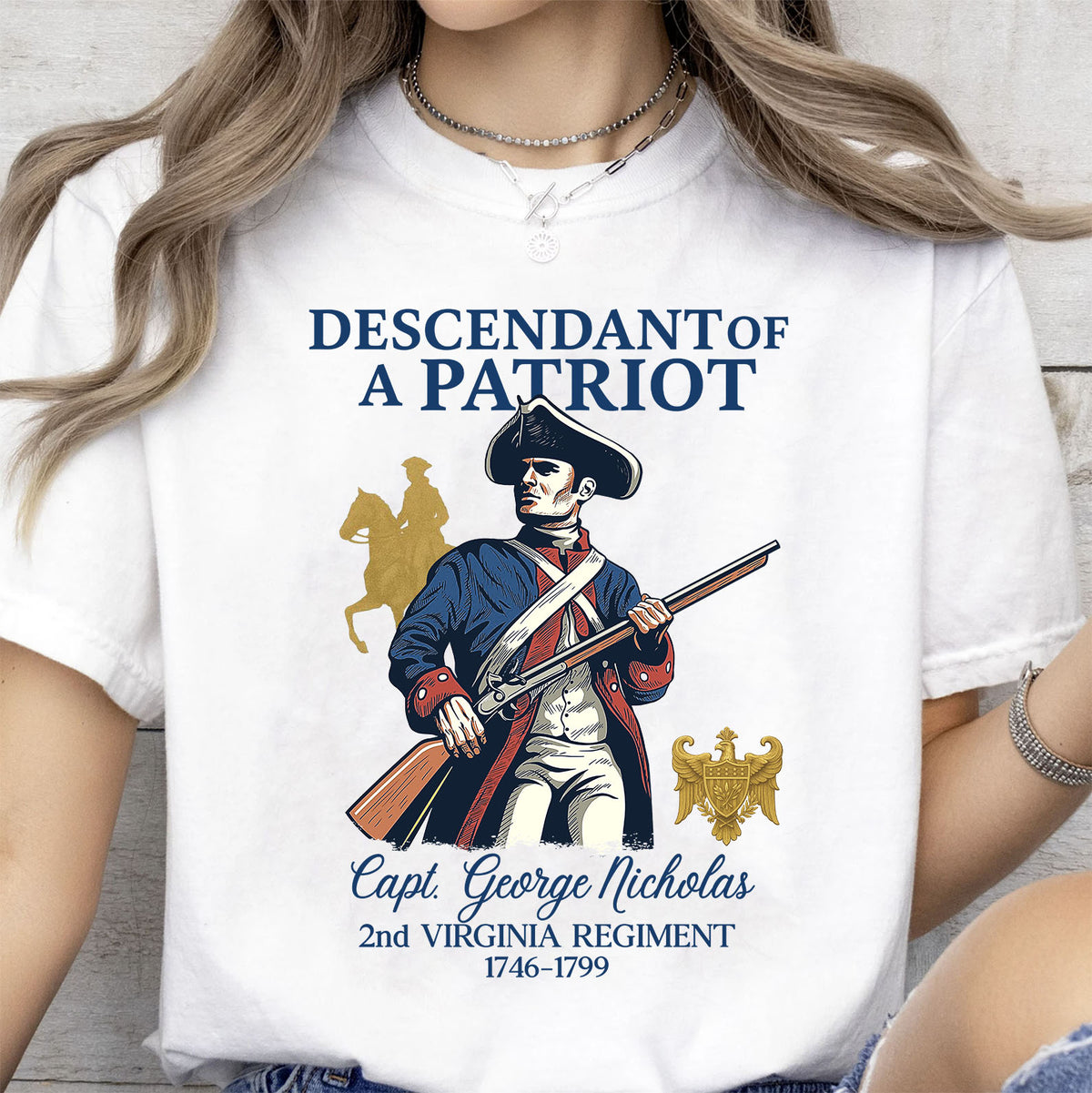 Custom Descendant of a Patriot Shirt, Daughters Sons of the American Revolution, DAR Shirt, SAR Shirt 683250