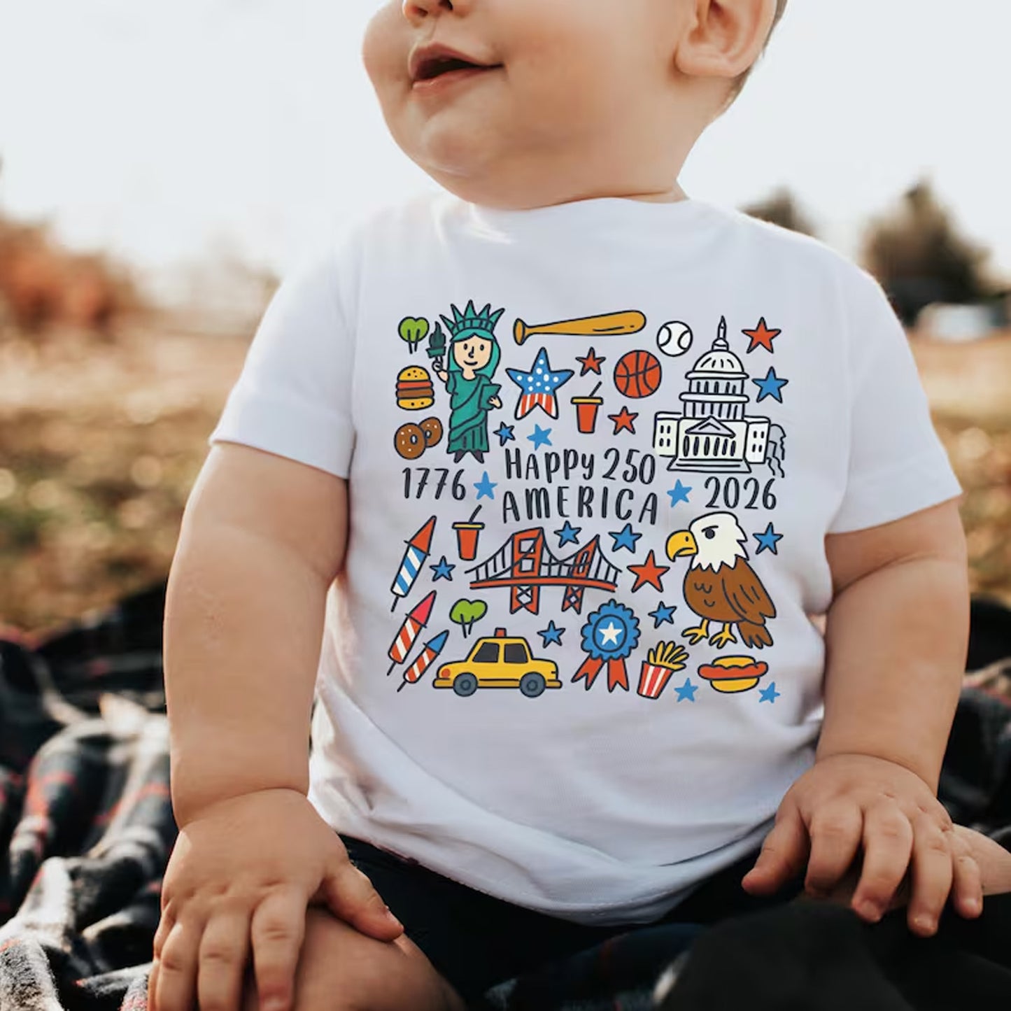 Happy 250 Years Anniversary Kids T-Shirt, 1776-2026 USA Patriotic Tee, America 250th Anniversary Shirt 685104