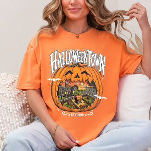Personalized Vintage Halloweentown Comfort Colors Shirt, Custom Pumpkin Village Retro Spooky Season Tee 685612