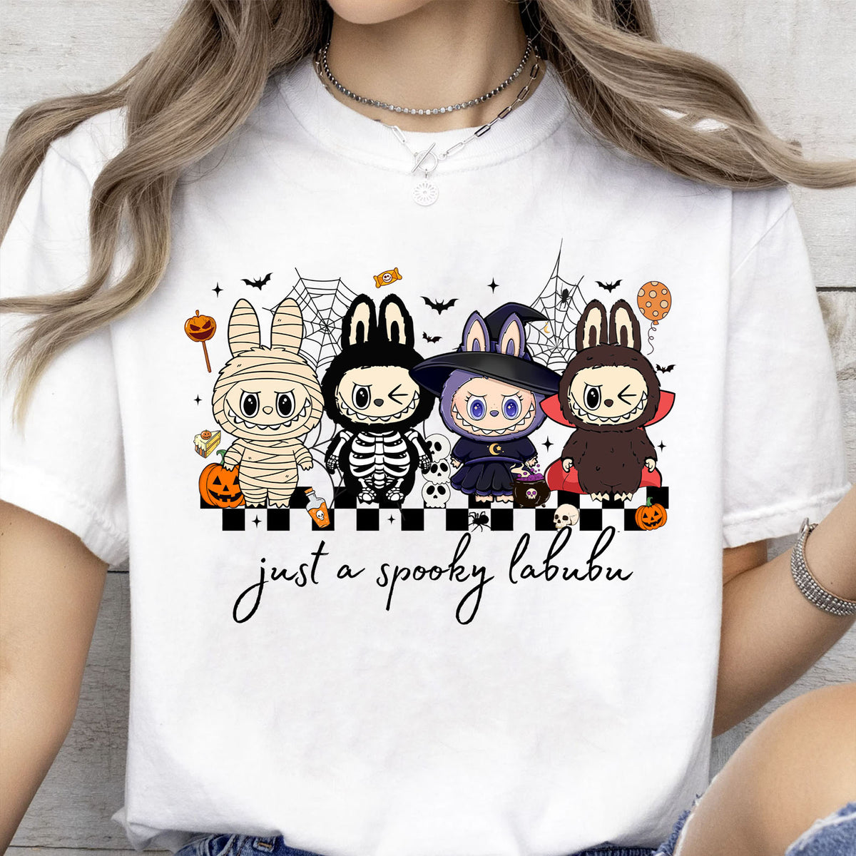 Just A Spooky Labubu Halloween Shirt, Doll Monster Characters Halloween Sweatshirt, Funny Halloween Shirt 683303