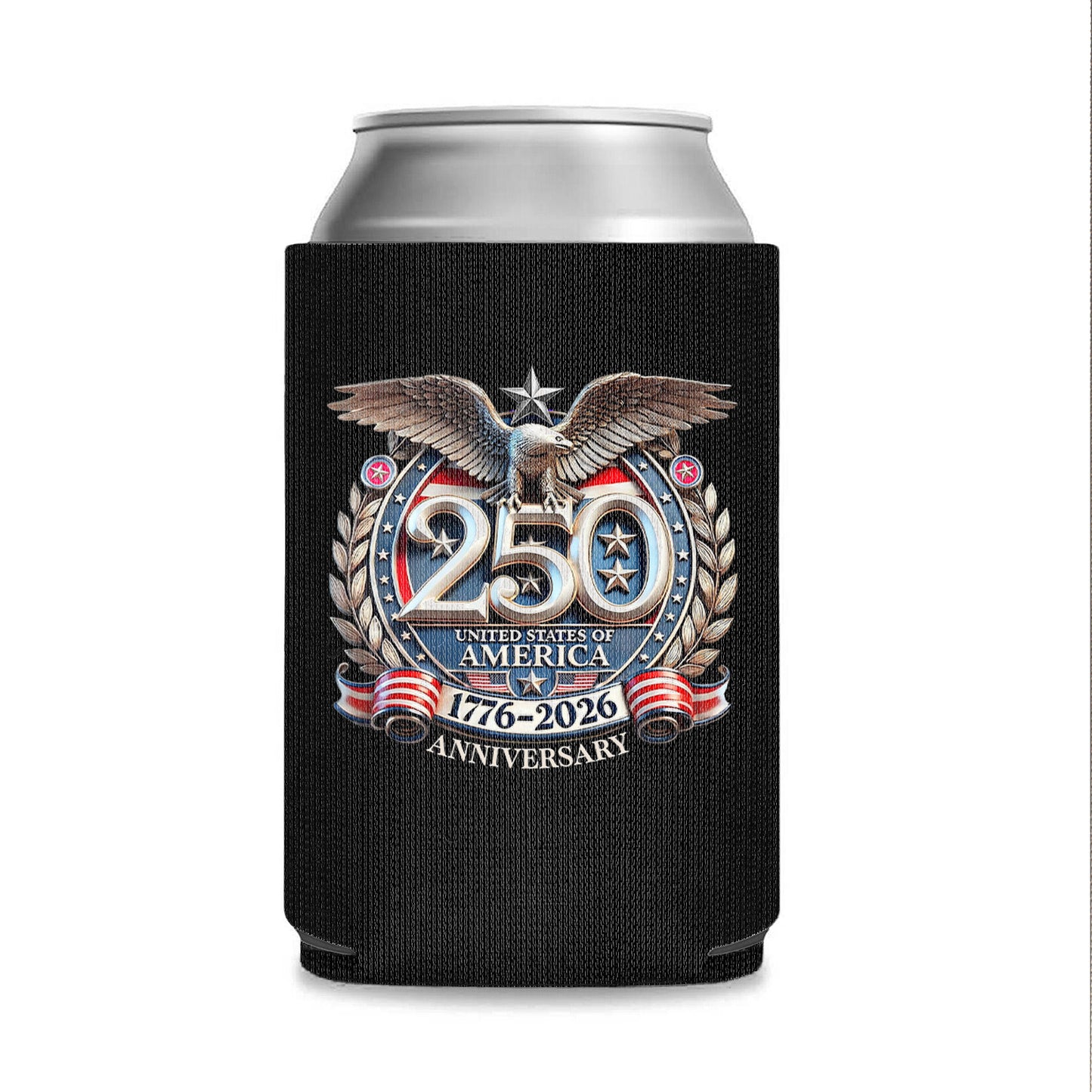 Freedom 250 Years of America Can Cooler | Patriotic 4th of July 1776–2026 Eagle US Can Sleeve 684551