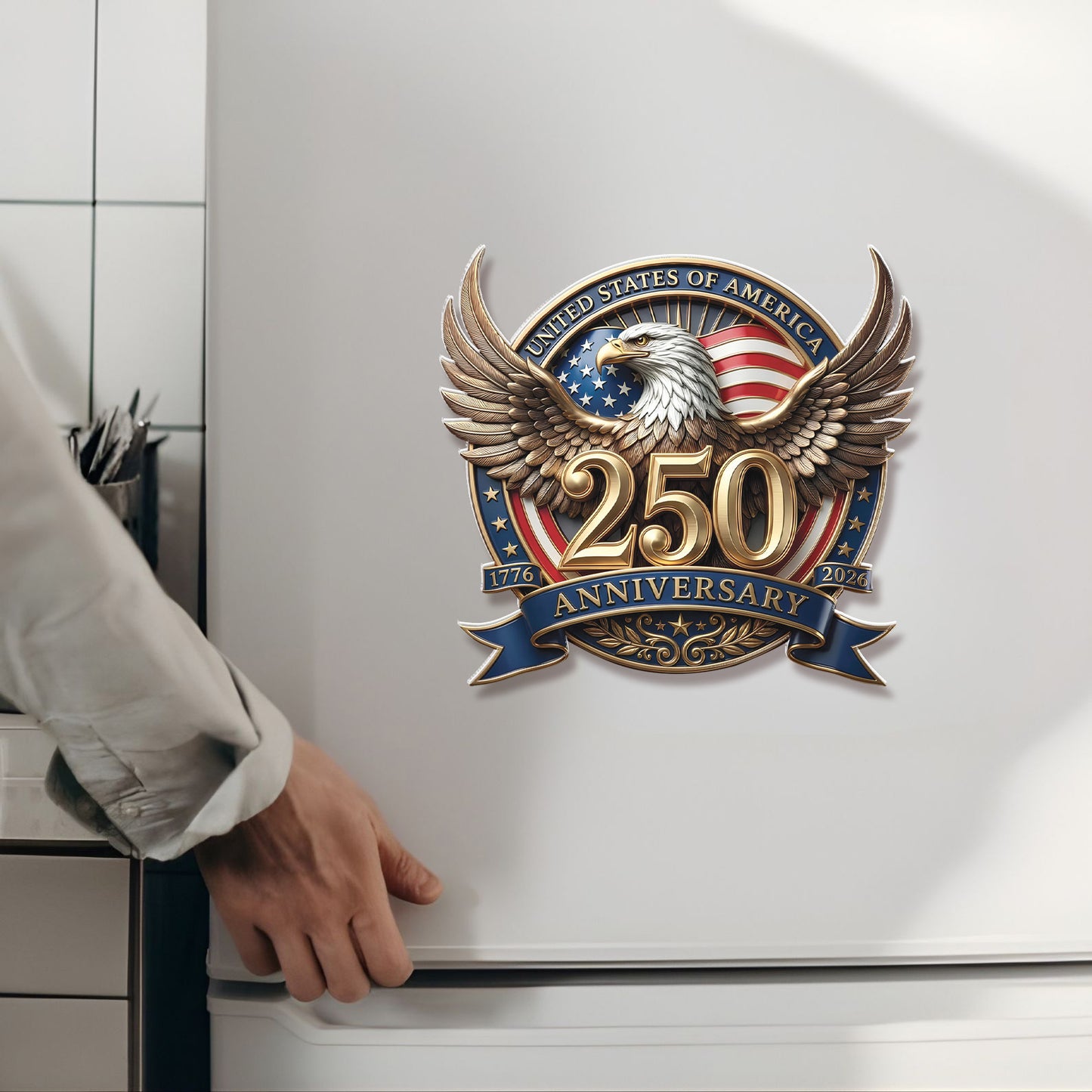 USA 250 Years Fridge Magnet | Patriotic Eagle 1776–2026 Magnet | 4th of July Magnet 684349