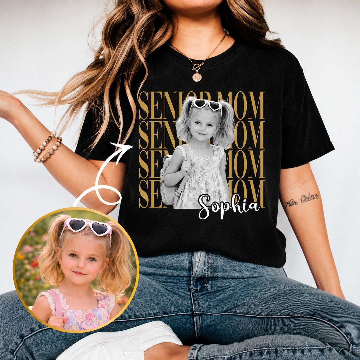 Custom Photo Senior Mom Shirt, Personalized Class of 2027 Graduation Tee, Proud Mom Gift, Senior Mom Shirt 685602