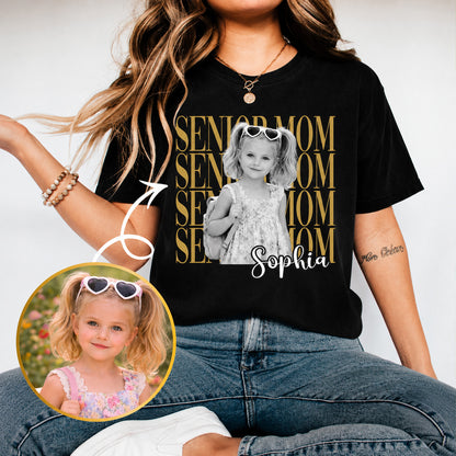 Custom Photo Senior Mom Shirt, Personalized Class of 2027 Graduation Tee, Proud Mom Gift, Senior Mom Shirt 685602