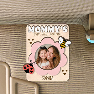 Custom Photo Car Visor Clip for Mom, Grandma, Personalized Love Bug Gift, Mother's Day Gift 684687