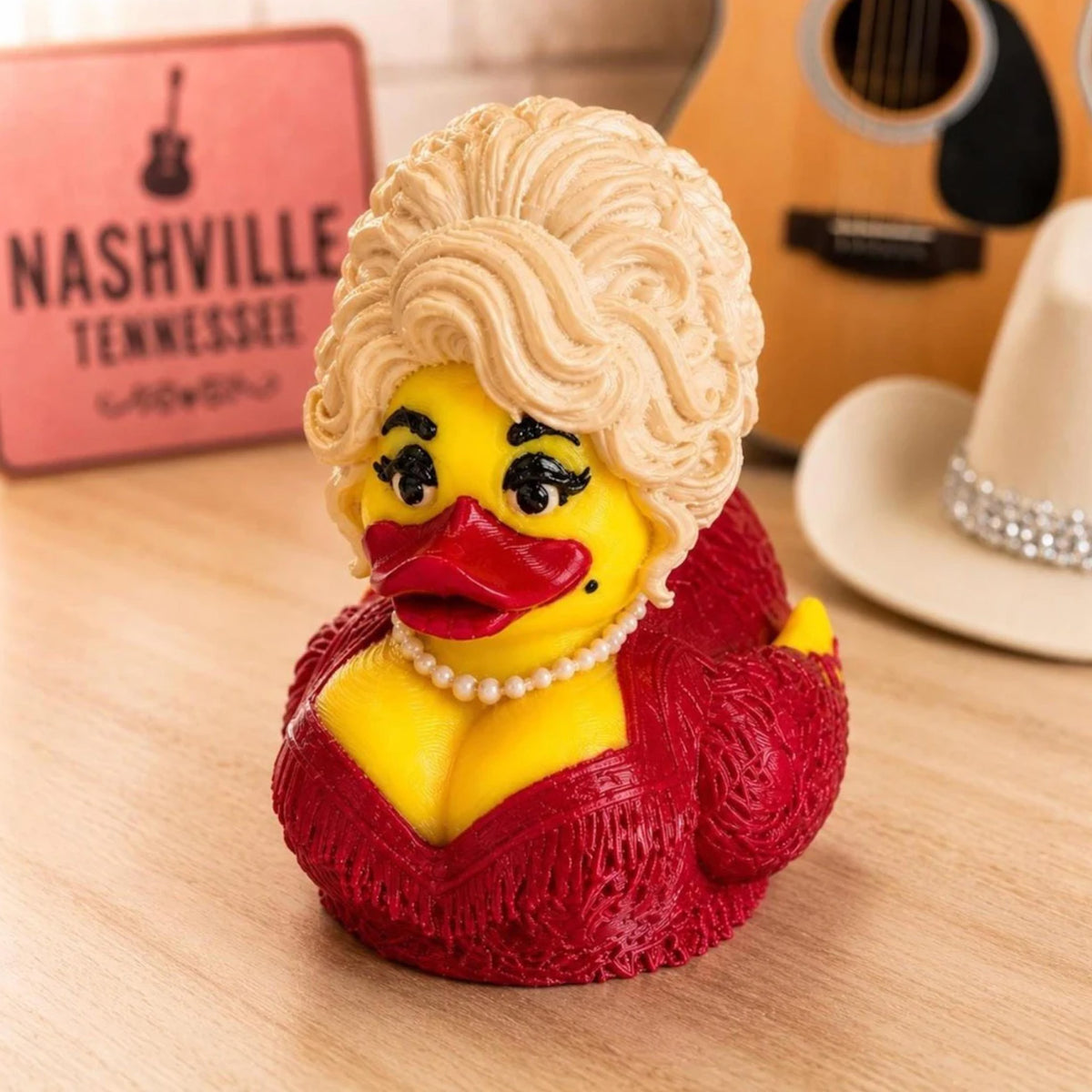 Dolly Parton Duck, 3D Printed Country Music Duck, Dolly Parton Dashboard Duck, Dolly Fan Gift 686103 WFD