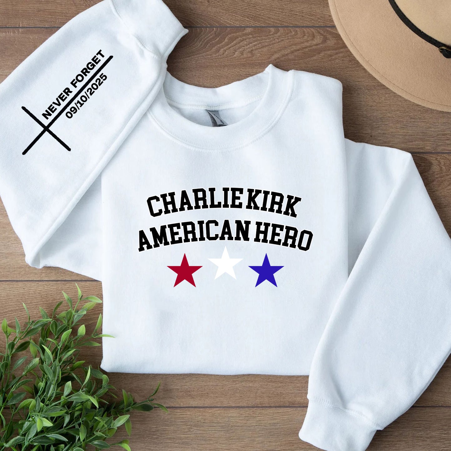 Charlie Kirk American Hero Sweater | Political Sleeve Right Sweatshirt | Political Awareness Top 682889