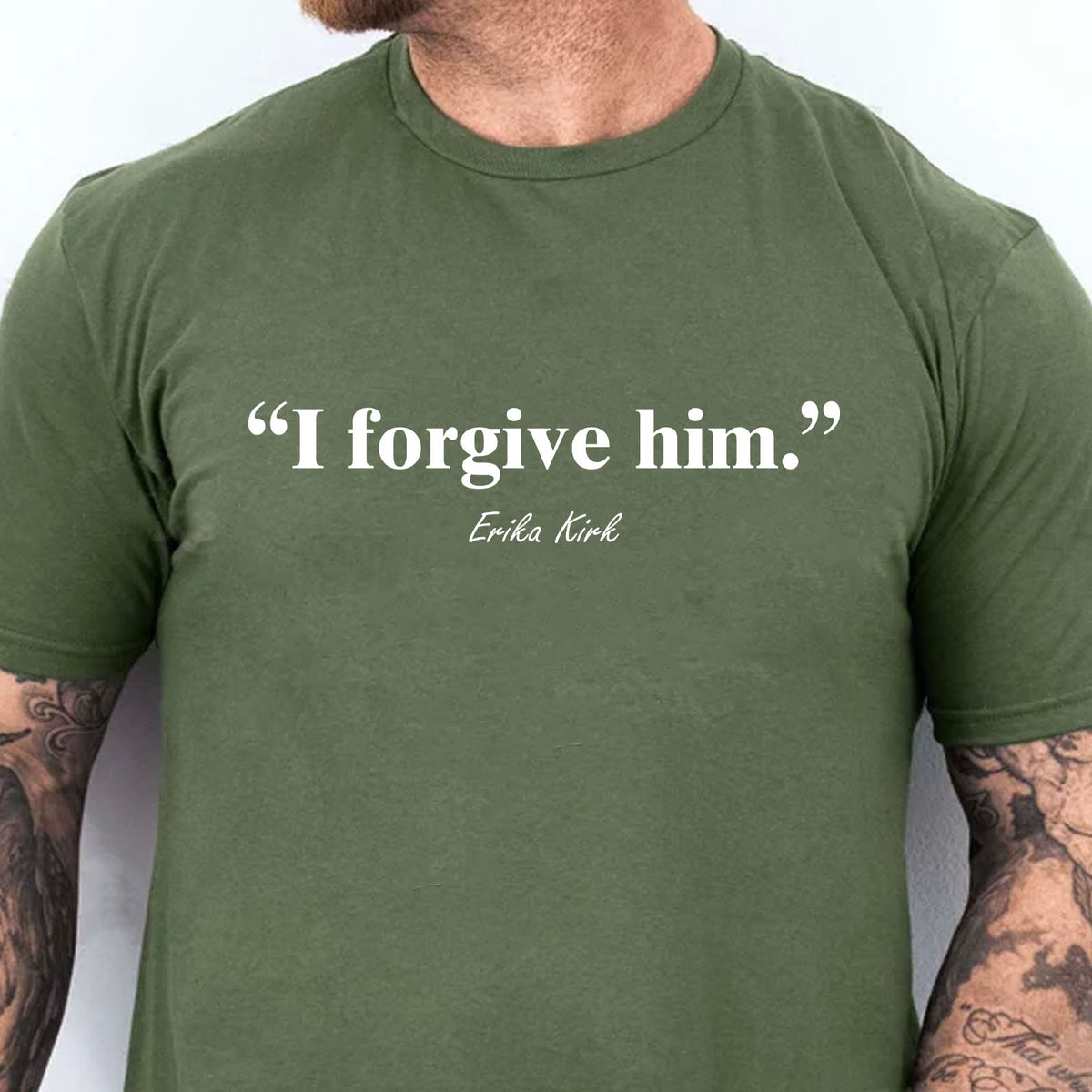 Erika Kirk I Forgive Him Shirt, Charlie Kirk Memorial Tee With Jesus – Tophatter's Inc