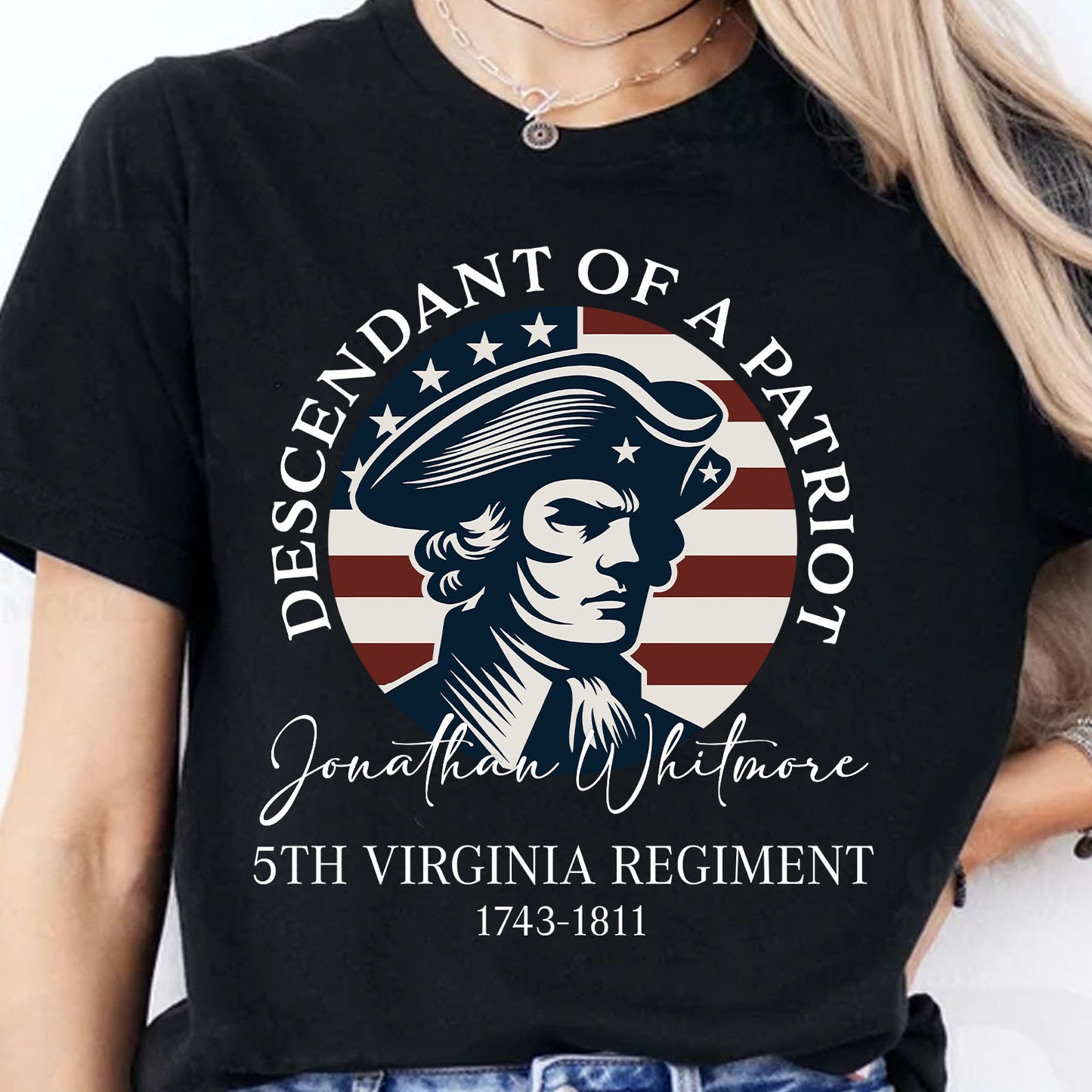 Custom Name Descendant of a Patriot Shirt | 250 Years USA Anniversary | 4th of July 1776–2026 Tee 684420