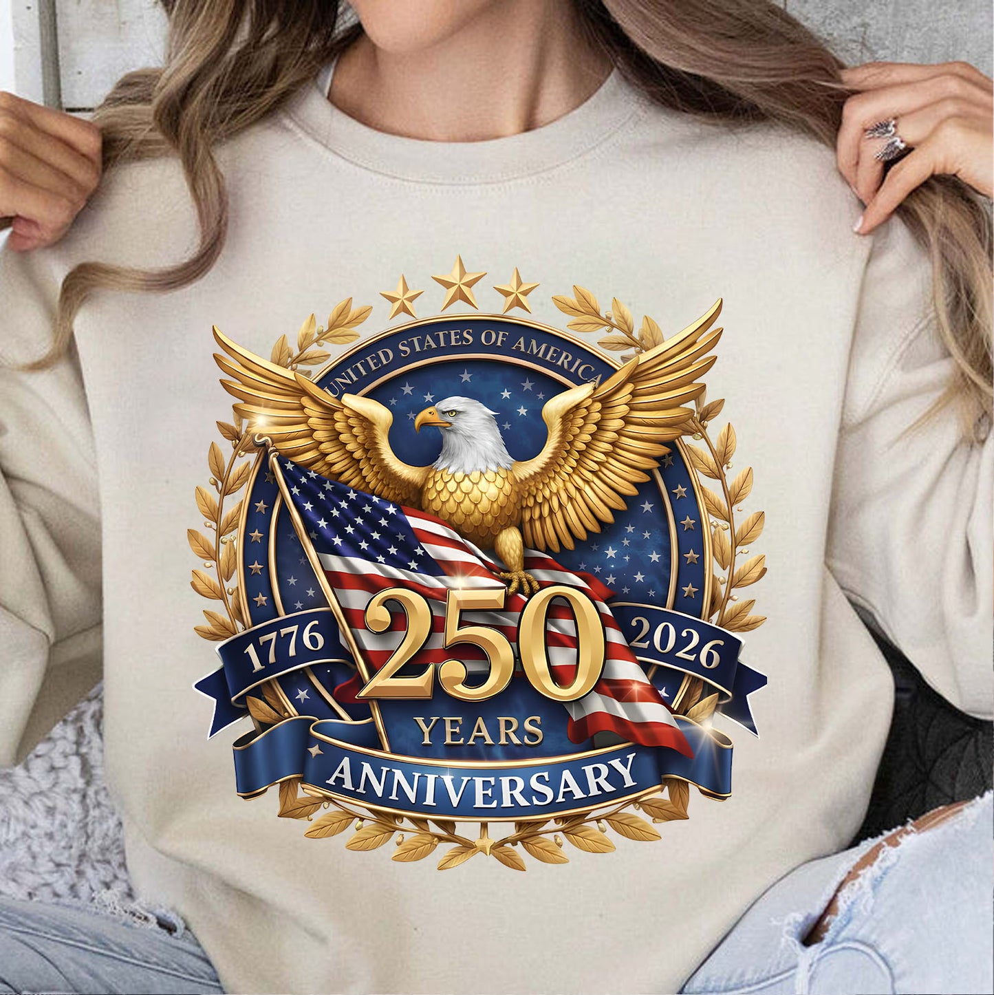 USA 250 Years Anniversary Shirt, 4th of July 1776–2026 Sweatshirt, Patriotic Eagle US Flag T-Shirt 684223