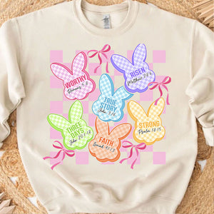 Christian Easter Bunny Shirt | Faith Bible Verse Tee | He Is Risen Religious T-Shirt 684445