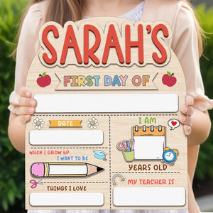 Personalized First & Last Day of School Sign, Custom Wooden School Board, Kindergarten First Day School Sign 685369
