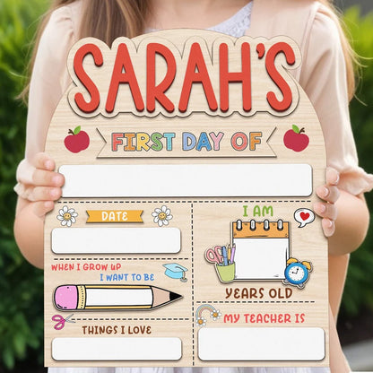 Personalized First & Last Day of School Sign, Custom Wooden School Board, Kindergarten First Day School Sign 685369