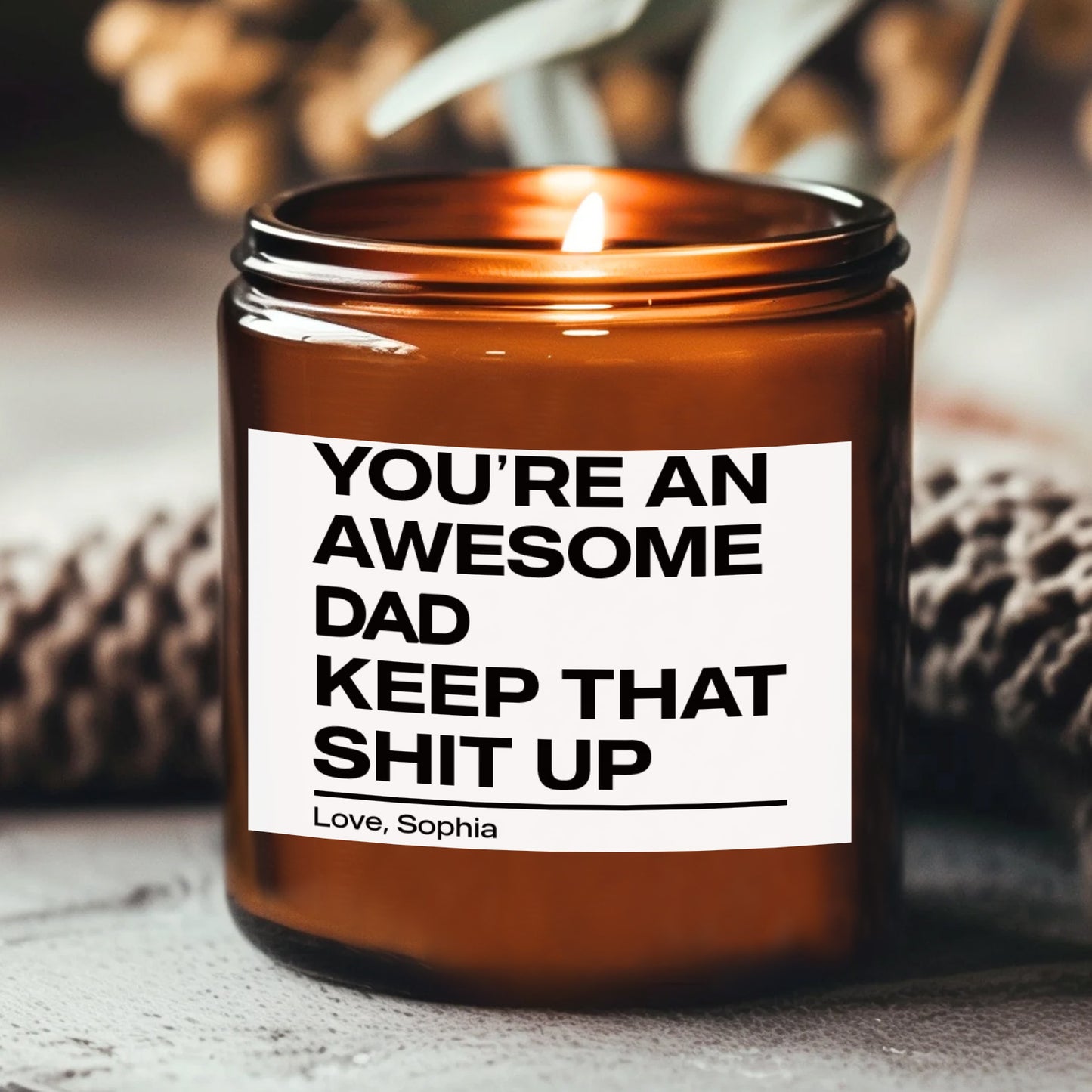 Personalized Funny Dad Grandpa Candle, Custom Father’s Day Candle Gift for Dad Grandpa, Funny Scented Candle 684953