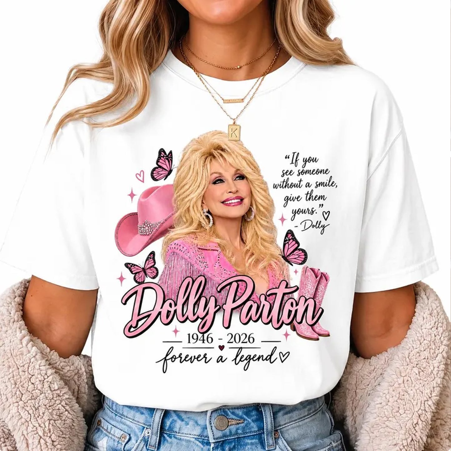 Dolly Parton Memorial Shirt, Forever A Legend Country Music Tribute Tee, Pink Western Cowgirl T-Shirt 686065 WFD