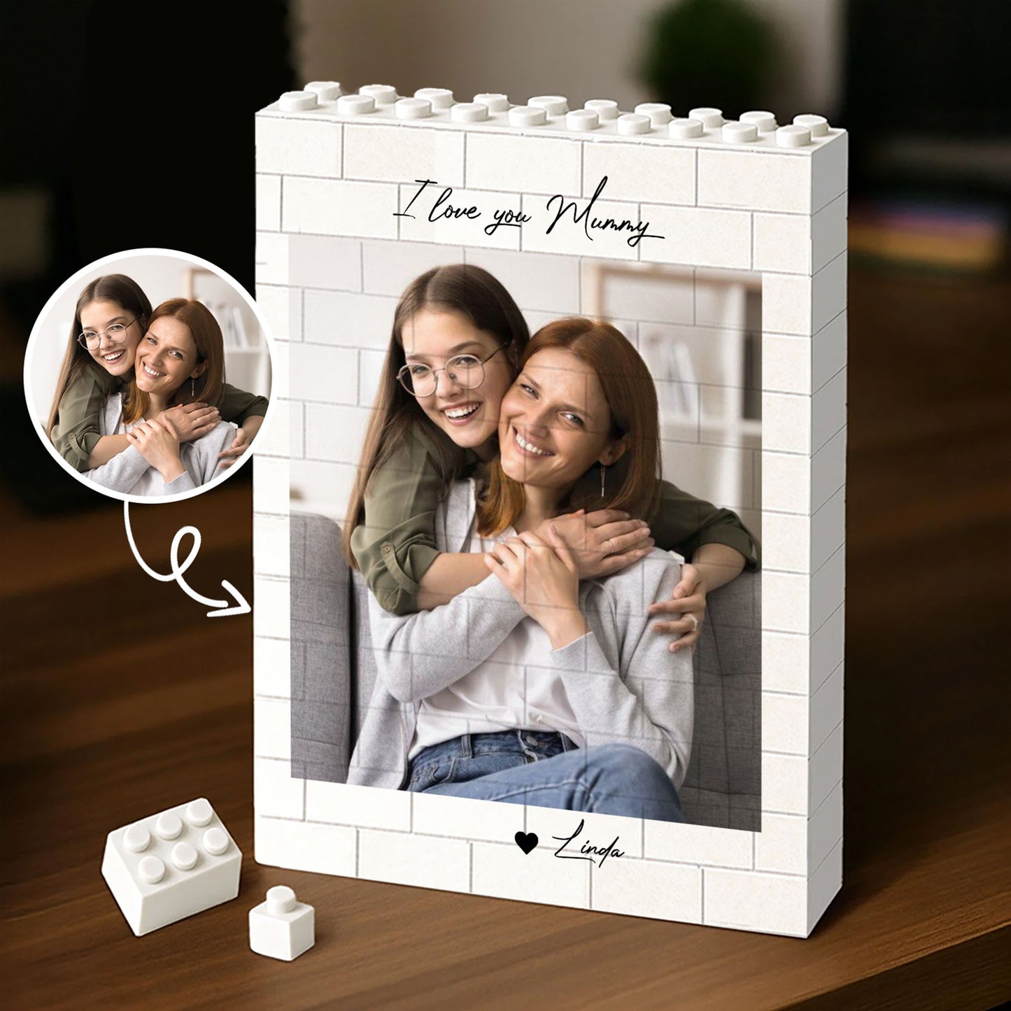 Custom Photo Dad Building Brick Blocks | Personalized Brick Photo Block Gift for Dad, Father’s Day 684293