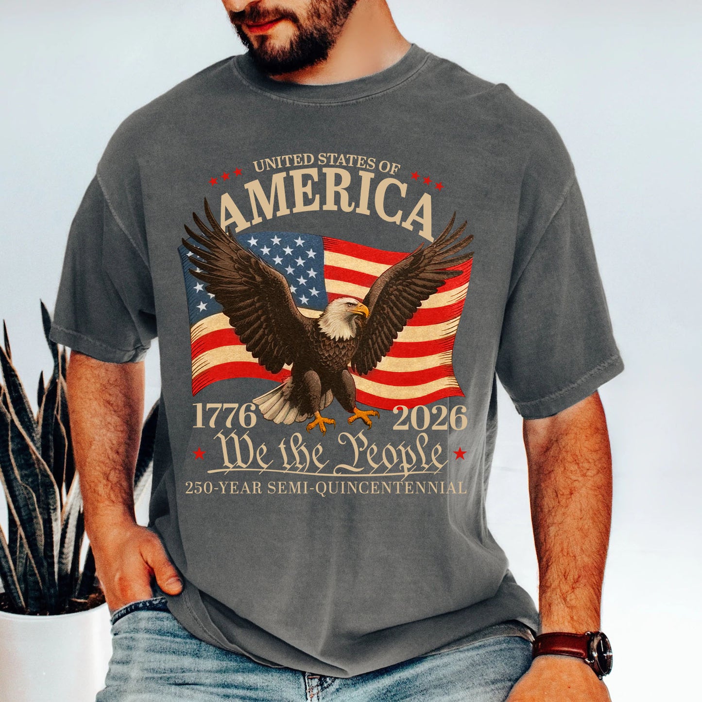 250 Years Semiquincentennial Comfort Colors Shirt | We the People 1776–2026 T-Shirt | Patriotic USA Flag Eagle Tee 684141