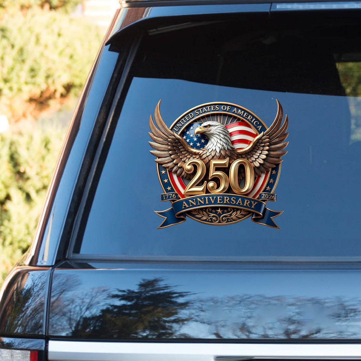 USA 250 Years Car Decal | Patriotic Eagle 1776–2026 Decal | 4th of July Sticker 684349