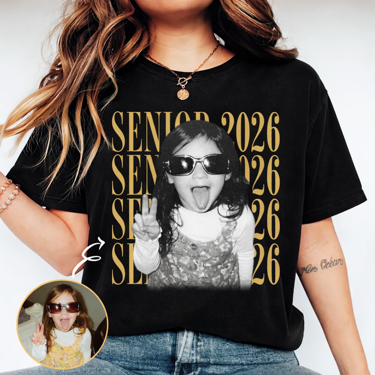 Personalized Vintage Photo Senior 2026 Shirt, Custom Graduate Picture Tee, Class of 2026 Graduation Gift 684836