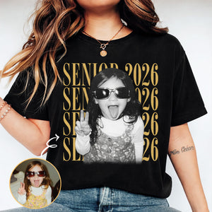 Personalized Vintage Photo Senior 2026 Shirt, Custom Graduate Picture Tee, Class of 2026 Graduation Gift 684836