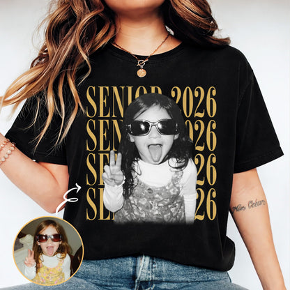 Personalized Vintage Photo Senior 2026 Shirt, Custom Graduate Picture Tee, Class of 2026 Graduation Gift 684836